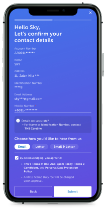 Review and confirm contact details
